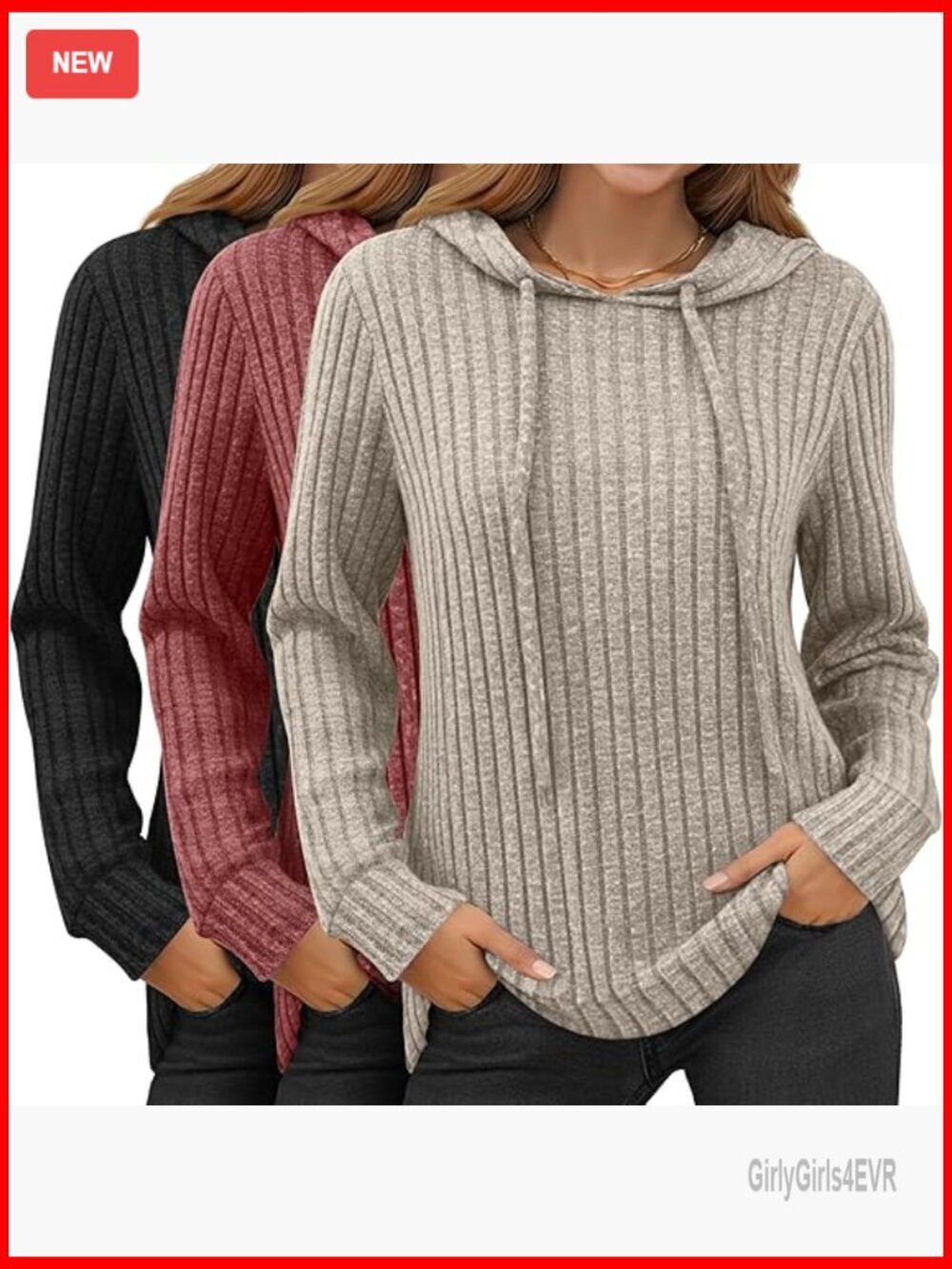 3 Pack Lightweight Hooded Sweatshirts for Women V-Neck Pullover Workout